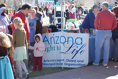 Sherry Welsch, Arizona Right to Life Office Manager, assists interested guests at the Arizona Right to Life Booth
