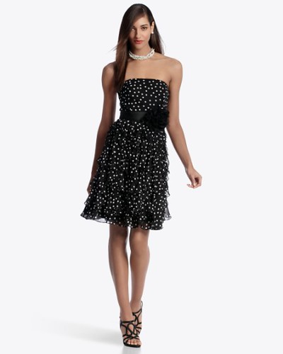 The chiffon polka dot frock is so fun and flirty a perfect option if