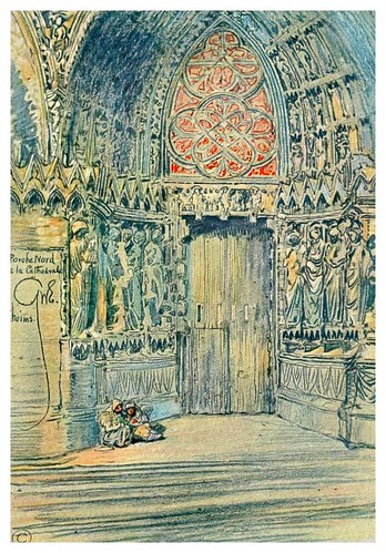 005-Puerta norte de la catedral de Reims-Vanished halls and cathedrals of France 1917- Edwards George Wharton