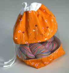Peek-a-boo Bag - Heather Ross/Free Spirit (orange dandelions)