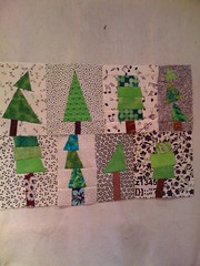 Wonky trees... on my design wall (aka french door)