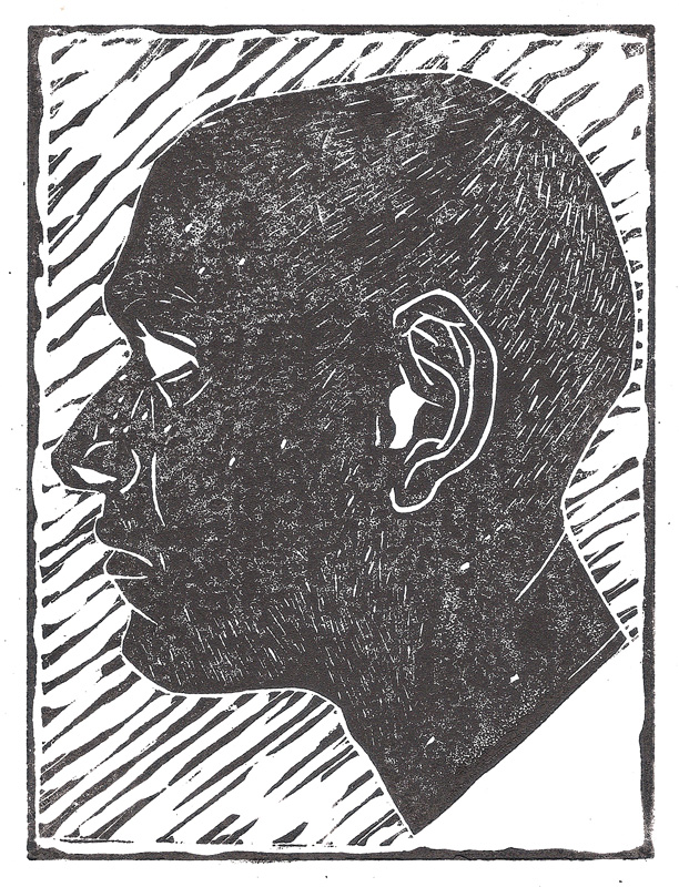 Self Portrait Linocut Print