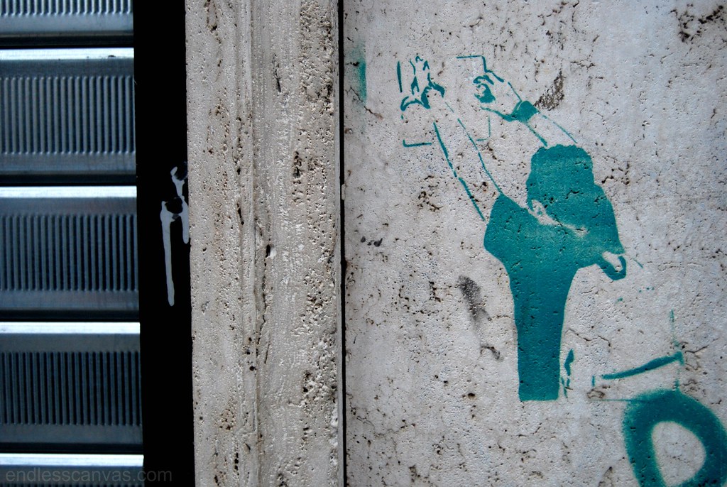 Stencil Graffiti Art in Rome Italy December 2009. 