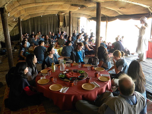 A seder meal in Bedouin tent