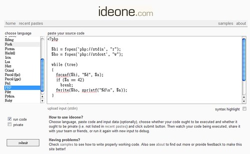 ideone.com step 1