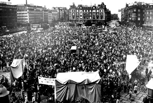 Cyclist Demonstration on City Hall Square 1970s - Copenhagen