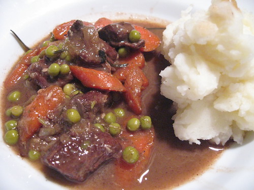 Italian Beef Stew with Rosemary and Oregano - served with a side of mashed potatoes