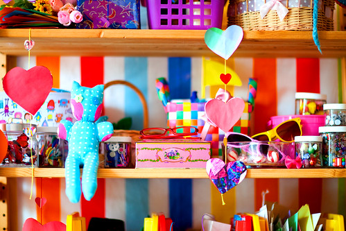 Colorful shelves