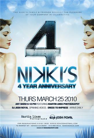 Nikkis Venice Beach 4 Year Anniversary
