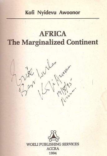 Kofi Awoonor signed book for Erik