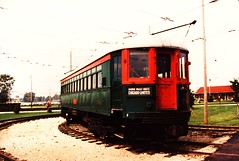 Chicago, North Shore & Milwaukee Railroad interurban coach. The Illinois Railway Museum. Union Illinois. June 1986.