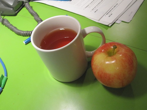 tea and an apple from the bistro - free