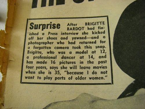 Surprise, Brigitte Bardot