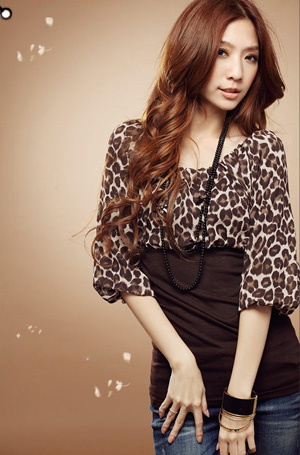 leopard print blouse. leopard print brown top