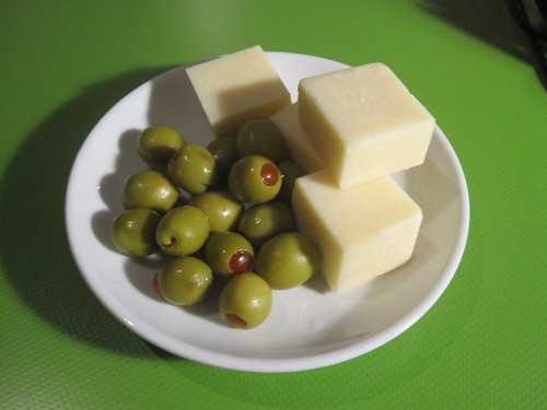 Cheese and olives from the bistro - free