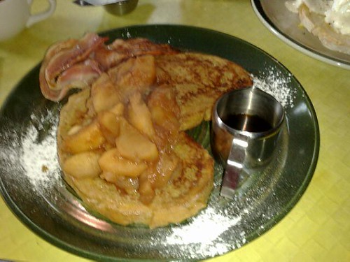 French toast with stewed apple
