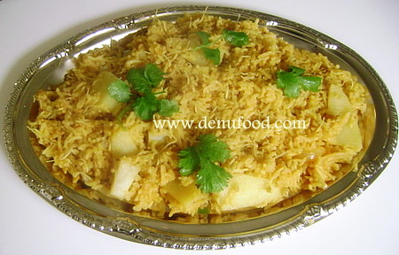 Ankurit Methi Pulav (Fenugreek Sprouts Rice/Pilaf) by www.denufood.com
