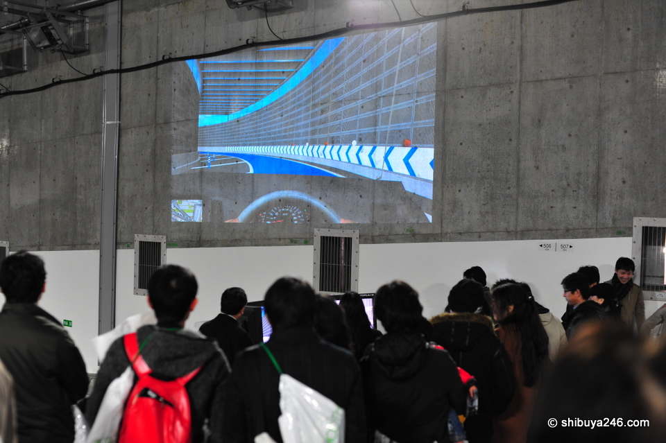 There was a video racing game set up for the kids with the screen projected on to the tunnel wall. The sound of the racing cars echoed through the tunnel which was a nice effect.