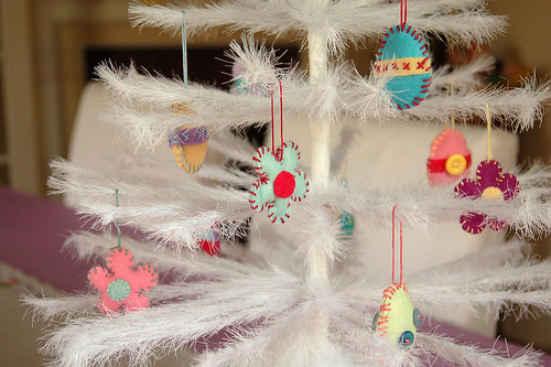 Easter feather tree ornaments.