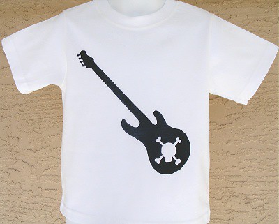 guitar skull shirt