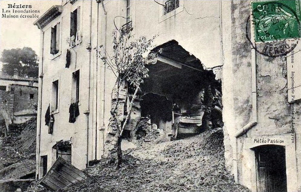 maison écroulée à Béziers après la crue du 7 novembre 1907