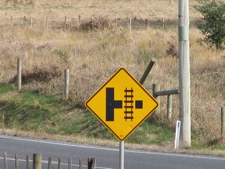 Rail crossing on side road