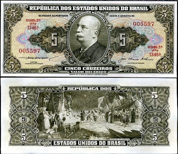 5 Cruzeiros Brazília 1953-59