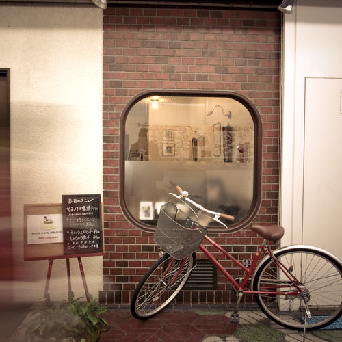 Cafe Window, Bicycle and Blur