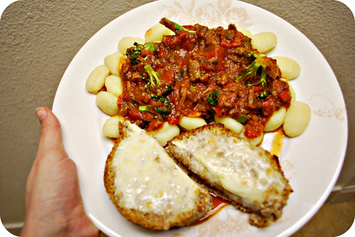 Potato Gnocchi with "meat" sauce