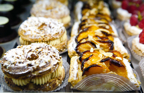 Individually sized Paris Brests and Apricot tarts