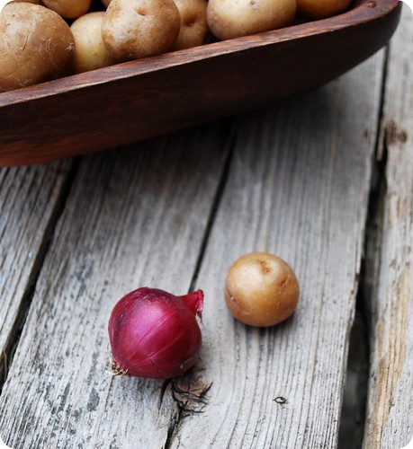 Teeny Tiny Taters with onion