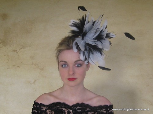 Black white feather wedding hat learn to be Royal 