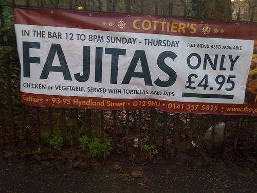 Fajitas at Cottier's