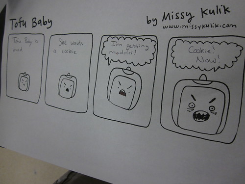 Some of the Tofu Baby comics embellished by the high school class I spoke to.