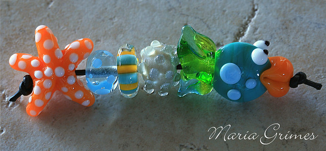 A Day at the Beach-Lampwork Beads