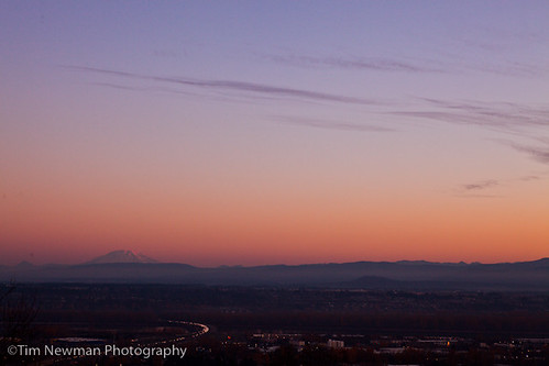 Morning light on the horizon- Mt. St. Helens