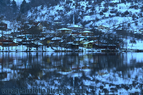 Winter Village by the Snow Lake by voyageAnatolia
