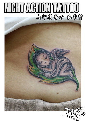 angel baby tattoos. aby tattoo 天使寶背貝 刺青