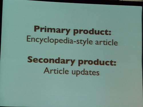 Solution: create encyclopedia articles as the primary news product and Article Updates as secondary news product