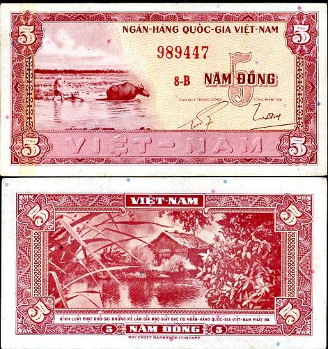 Južný Vietnam - SOUTH VIETNAM 5 DONG 1955 P13