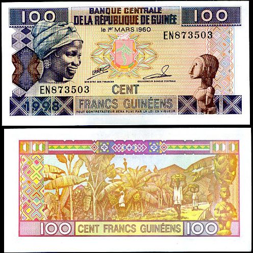 GUINEA 100 FRANCS 1998 P35