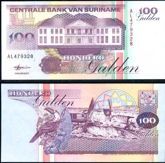 100 Guldenov Surinam 1991-8 P139