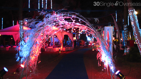 Entrance to an open air area where the Sangeet was held