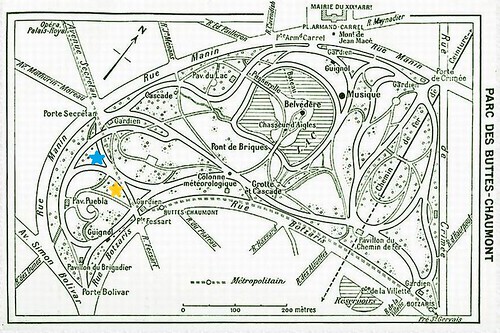 map of parc buttes chaumont