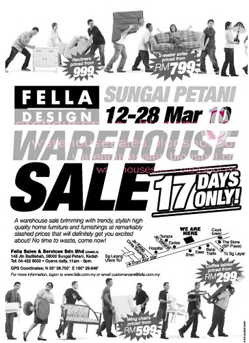 12 - 28 Mar: Fella Design Warehouse Sale @ Sg Petani