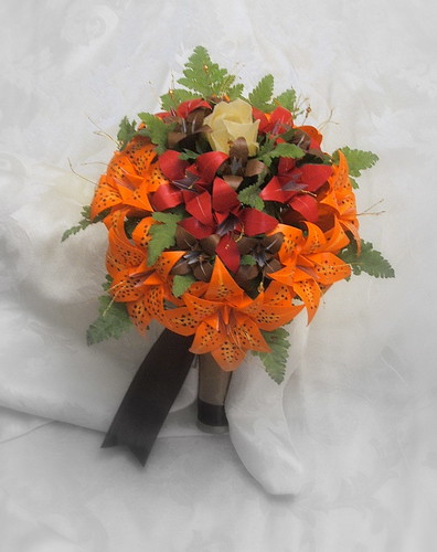 red tiger lily bouquet. Origami Tiger Lilies