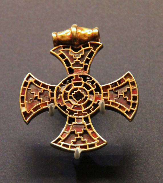 Jewelled cross shaped pendant