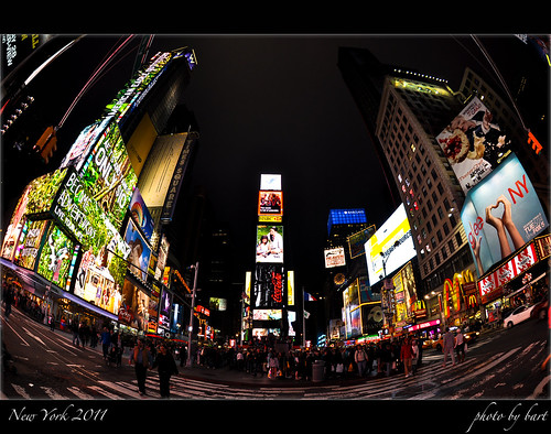 Times Square at night by BartPalka