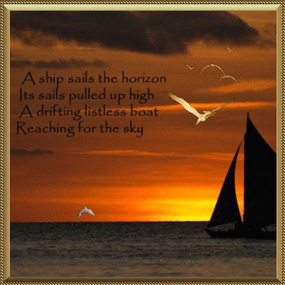 "A ship sails the horizon..."