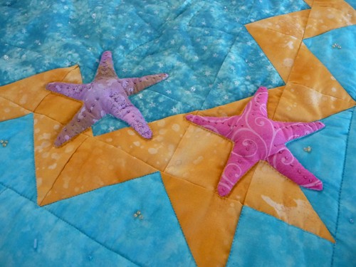 Starfish on mermaid quilt